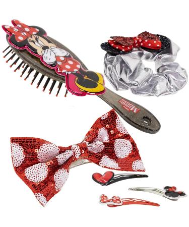 Disney Minnie Mouse Hair Accessories Box|Gift Set for Kids Girls|6 Pcs Including Hair Bow, Brush, Snap Clips|Ideal for Parties, Sleepovers|Ages 3 - Buy Online on GoSupps.com