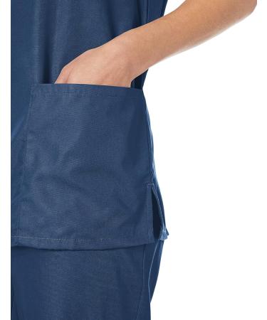 Cherokee Men and Women Scrub Set Modern Fit V-neck Top with Drawstring Pants - Navy, Medium - Buy Online on GoSupps.com