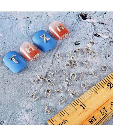 104-Piece 3D Letter Nail Studs & Rhinestone Crystal Decals | Alphabet Nail Art Decoration in Silver for Women & Girls - Buy Online on GoSupps.com