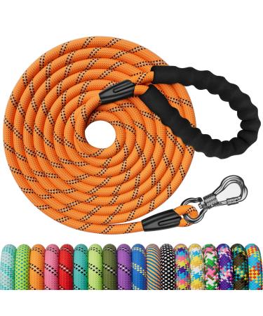 X XBen tow lines for dogs 30m thick dog leash with a comfortable padded handle training line running line for medium large dogs lockable carabiner 30m x8 mm orange - Buy Online on GoSupps.com