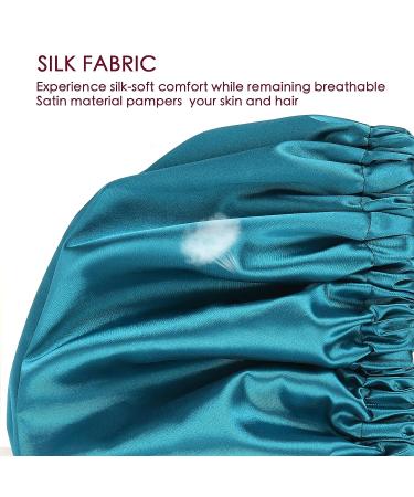 COMFYROLL Silk Satin Bonnet for Sleeping and Hair Protection - Blue - Buy Online on GoSupps.com