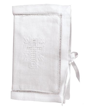 Stephan Baby Keepsake Bible with Embroidered Cover and Ribbon-Tie Closure, White