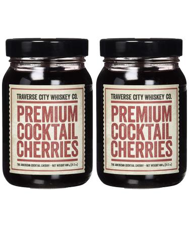TCWC Premium Cocktail Cherries - All American Natural Stemless Garnish (2 Pack, 21 oz) | Certified Kosher for Cocktails, Desserts & More - Buy Online on GoSupps.com