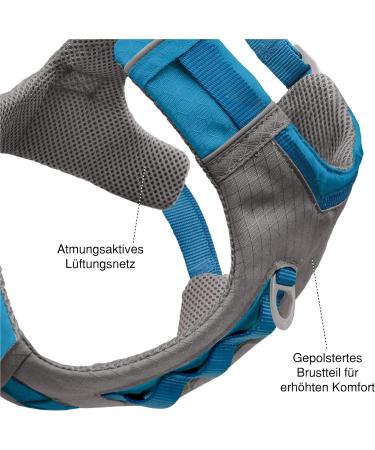 Kurgo Journey Air Dog Harness XL - Padded Chest & Back Handle for Dogs 34-47 kg - Red/Gray - International Shipping - Buy Online on GoSupps.com