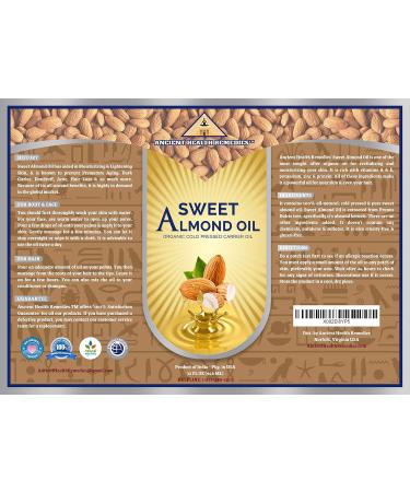All-Natural Cold Pressed Sweet Almond Carrier Oil | Bulk Wholesale for Skin & Hair Care | Ancient Health Remedies - Buy Online on GoSupps.com