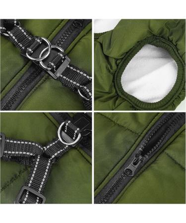 Buy Windproof Waterproof Dog Jackets - 2 in 1 Winter Coat & Vest for Cold Weather | Small to XXL in Green - Buy Online on GoSupps.com