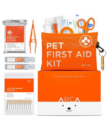 ARCA PET Dog First Aid Kit - Pet Emergency Travel kit for Cat and Dog - Water Resistant High Visibility Reflective First Aid Pouch for Pets for Camping, Hiking, Backpacking, Sports, Hunting