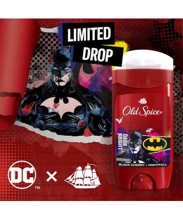 Old Spice Aluminum Free Deodorant for Men 24/7 Freshness & Lasting Scent Long Lasting Odor Protection Smell Like a Hero Batman Black Cherry and Nightfall Scent 3.0 oz - Buy Online on GoSupps.com