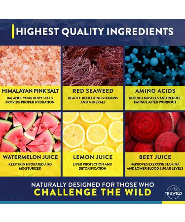 TRUWILD Hydrate Vegan Electrolyte + Amino Acid Drink Mix Powder - Watermelon Lemonade Flavor, 20 Servings - Post-Workout Muscle Recovery & Immune Support with Clean Sugar-Free Formula & Magnesium - Buy Online on GoSupps.com