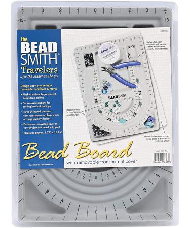 Grey Flocked Bead Board by The Beadsmith | 3 U-Shaped Channels, 6 Compartments | 9.75 x 13.25 inches | Design Board for Jewelry Making - Buy Online on GoSupps.com