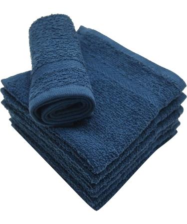 Linteum Textile 12-Pack 13x13 Navy Blue Washcloths - 100% Soft Cotton Face Towels - Buy Online on GoSupps.com