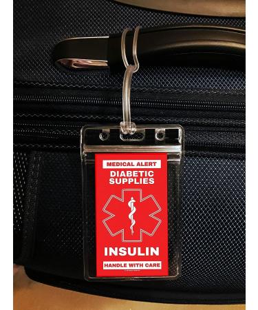 Insulin Diabetic Supplies Medical Alert Luggage Tags - DOT & ACAA Regulated (Qty 2) - Buy Online on GoSupps.com