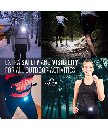 AVANTO PRO Clip On Running Light - 300 Lumen LED, USB Rechargeable, Night Running Gear - For Runners, Joggers, Dog Walking - Reflective Vest Addon - 2-3h Use Time - Buy Online on GoSupps.com