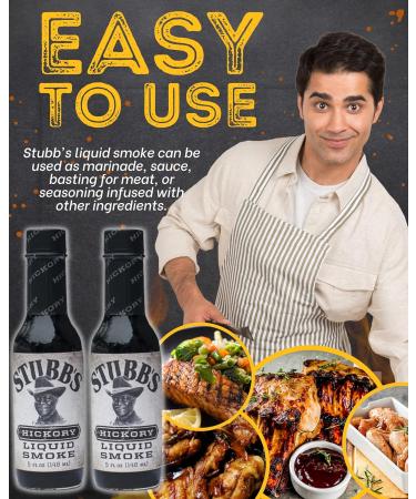 Stubbs Hickory Liquid Smoke for Cooking (148ml x 2) - Vegan Seasoning with Recipe Leaflet | Gluten-Free Liquid Smoke for Flavoring | Perfect for Vegetarians - Buy Online on GoSupps.com