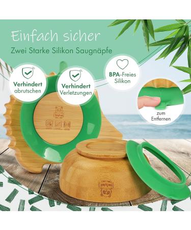 Babylovit Baby Dishes with Suction Cup - Stress-Free Bamboo Plates & Bowl for Kids | Perfect Dining Phase Accessories - Buy Online on GoSupps.com