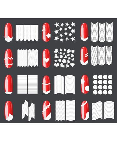 HipGirl French Manicure Kit - 36 Sheets of Nail Art Stickers, Guides, and Decals for Stunning Nail Designs - Buy Online on GoSupps.com