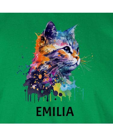 Personalized Cat Lover T-Shirt for Men - Custom Name Gift by Shirtracer - Green XXL - Buy Online on GoSupps.com