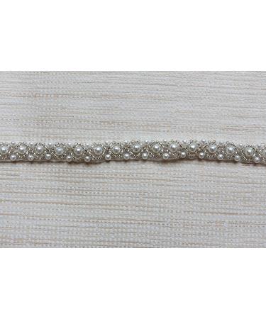 LITTLE PANDADA 2 Yards Pearl Beaded Bridal Lace Ribbon Trim - DIY Craft Sewing Costume Dress Decor - 1cm Ivory - Buy Online on GoSupps.com