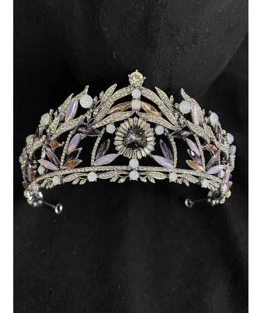 Crystal Purple Leaf Tiaras and Crowns for Women - Perfect for Wedding, Birthday, Halloween, Prom - Buy Online on GoSupps.com