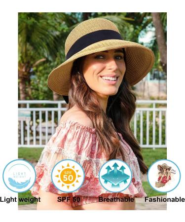 Verabella UPF 50+ Women's Lightweight Foldable Sun Hat - Beige | Packable Beach Sun Hat - Buy Online on GoSupps.com