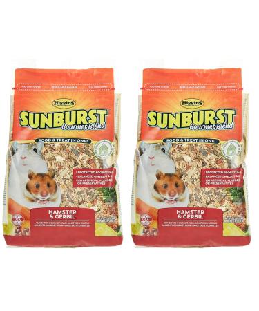 Higgins 2 Pack Sunburst Gourmet Hamster & Gerbil Food. 2.5 lb. Ea (5 POUNDS Total)