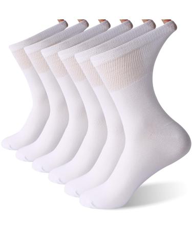 Sunew Bamboo Socks Unisex Wicking Indoor Home Warm Anti Skid Crew Diabetic Outdoor Performance Hiking Trekking Running Walking Long Mid Calf Winter Breathable Socks Sensitive Skin 6 Pairs White L - Buy Online on GoSupps.com