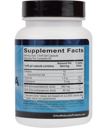 Ortho Molecular Orthomega Select EPA - 60 Soft Gel Capsules | Essential Omega-3 Supplement - Buy Online on GoSupps.com