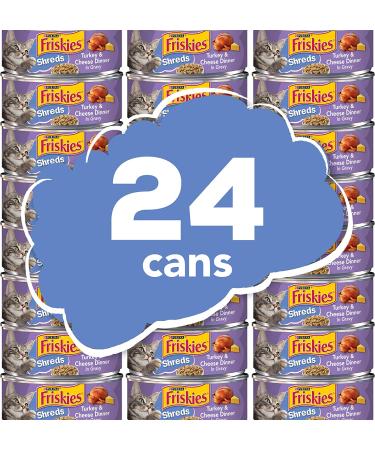 Purina Friskies Indoor Adult Wet Cat Food - 24-Pack Turkey & Cheese 5.5 oz Cans - Buy Online on GoSupps.com