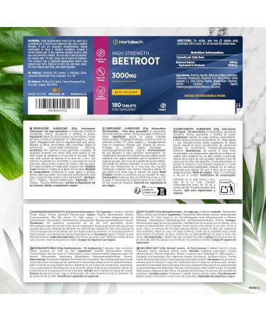 Horbaach Beetroot Extract 3000mg 180 Vegan Tablets Beetroot Extract Supplement Nitric oxide Horbach - Buy Online on GoSupps.com