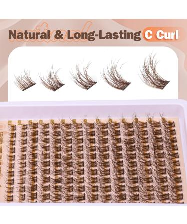 Buy Brown Wispy Lash Clusters - DIY Faux Mink C Curl Eyelash Extensions by Newcally Lashes - Buy Online on GoSupps.com