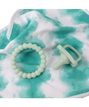 Dr. Brown's Lovey Blanket with Beaded Ring Teether and HappyPaci Silicone Pacifier in Green - Shop Now - Buy Online on GoSupps.com