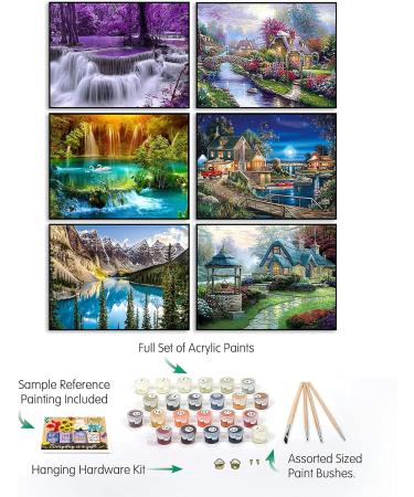 6 Pack Landscape Waterfall Paint by Numbers Kits - Easy DIY Acrylic/Watercolor for Adults & Kids - Gift & Home Decor - 11.8 X 15.75 Inch - Buy Online on GoSupps.com
