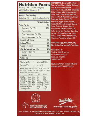 Mrs. Fields Milk Chocolate Chip Cookies 8 Count - 8oz (Pack of 2) | Delicious Treat for Chocolate Lovers - Buy Online on GoSupps.com