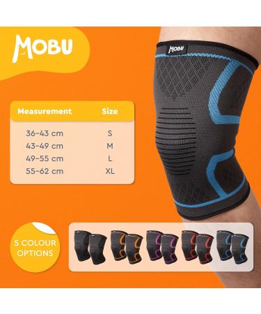MOBU Knee Sleeves - Comfort & Flexibility - Compression Knee Sleeves for Arthritis Joint Pain & Support Ligament Injury Meniscus Tear - Running Weight Lifting Sports - Large Black - 2 Pack Black L - Buy Online on GoSupps.com