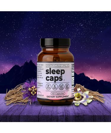Santa Cruz Paleo Sleep Caps with L-Theanine Lemon Balm Passion Flower & Valerian Root Melatonin-Free Nighttime Relaxation Paleo & Keto Friendly Sugar & Gluten Free 60 Capsules 60 Count (Pack of 1) - Buy Online on GoSupps.com