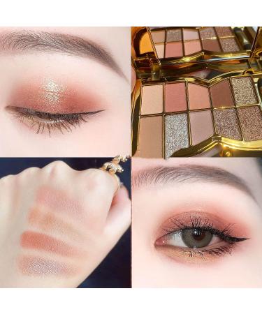 UIFCB Glitter Eyeshadow Palette - 10 Sparkling Colors | Highly Pigmented & Long Lasting Makeup Set | Gold - Buy Online on GoSupps.com