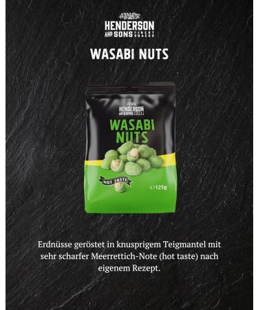 Henderson and Sons N ss Wasabi Nuts - Spicy Roasted Peanuts in Crispy Dough - 125g Bag - International Shipping Available - Buy Online on GoSupps.com