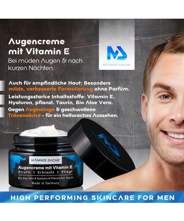 Men's Eye Cream for Dark Circles & Wrinkles Anti-Aging with Aloe Vera & Hyaluronic Acid | Made in Germany - Buy Online on GoSupps.com
