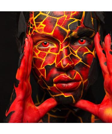 Aricona Red Devil Contact Lenses - Daily Colored Halloween Lenses for Costume Parties - Buy Online on GoSupps.com