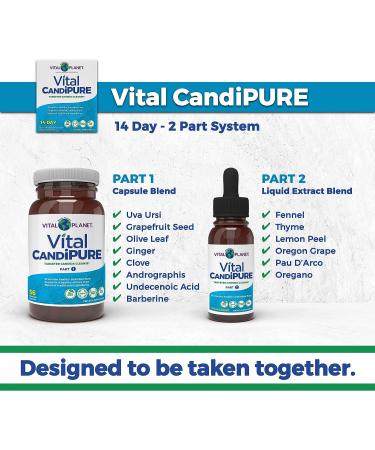 Vital Planet Vital CandiPURE Intestinal Cleanse 2-Part Kit - 14 Day Cleanse - 56 Capsules, 1fl oz Liquid Herbal Extract - Buy Online on GoSupps.com