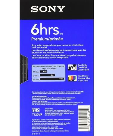 Sony T120V S-VHS Videocassette - High-Quality Recording for Superior Video Playback - Buy Online on GoSupps.com