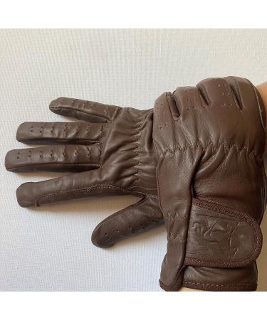 Women's Equestrian Gloves: 100% Real Leather Horse Riding Gloves in Brown, Beige, Tan & Black - Medium Dark Brown - Buy Online on GoSupps.com