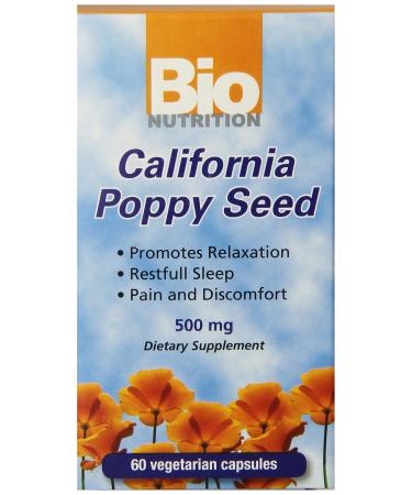 Bio Nutrition California Poppy Vegi-Caps, 60 Count 60 Count (Pack of 1)