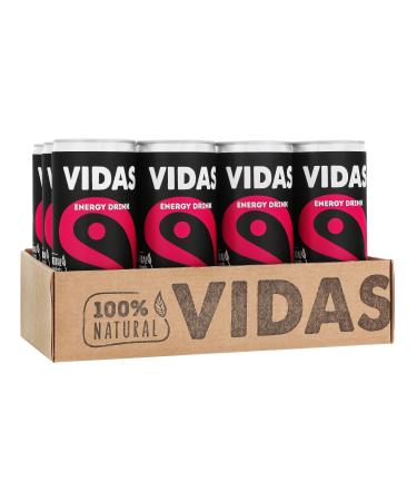 VIDAS | BOOST Energy Drink | Guarana & Vitamins B | 250 ml Can Pack of 12 | Energizing & Natural Boost with Natural Ingredients
