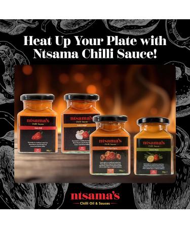 Ntsama Hot Chilli Sauces Gift Set 4 (41ml Each Jar) Unique Flavours Classic Chilli Sauce Thyme and Lemon Sauce Ginger and Garlic Sauce Chilli and Roast Peppers Sauce - Classic Scotch Bonnet Flavour - Buy Online on GoSupps.com