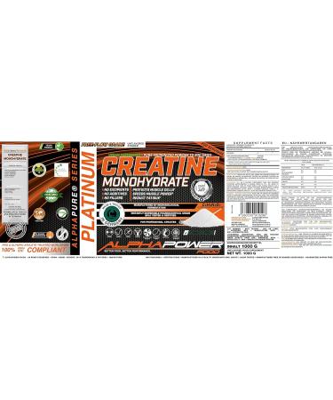 Alphapower Vegan Creatine Monohydrate 1kg - Ultra Micronized Bioactive Kosher & Halal Certified - Laboratory Tested from Germany - Buy Online on GoSupps.com