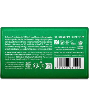 Dr. Bronner's Almond Pure Castile Bar Soap - 3-in-1 Organic Oil Blend for Face, Body, Hair - Fair Trade, Vegan - 140g Bar - Buy Online on GoSupps.com