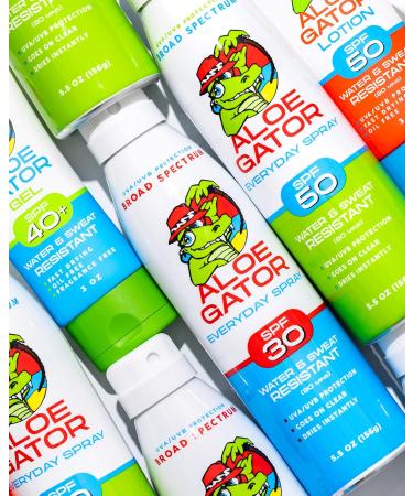 Aloe Gator Sunscreen Lotion SPF 50 Paraben Free & Alcohol Free - 3 Oz - Buy Online on GoSupps.com