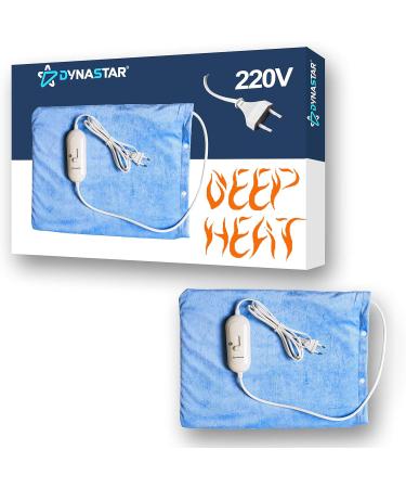 Dynastar Heating Pad 220V 240V Heating Pad With Moist / Dry Fast heating Micro Fleece Soft Removable washable cover