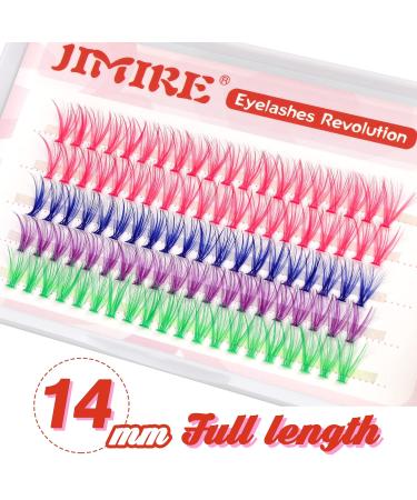 JIMIRE CL03 Colored Lash Clusters Individual Eyelashes - 100Pcs 14mm 3D Effect Pink Lashes for DIY Eyelash Extensions - CC Curl Wispy, Natural Look, Reusable Pack - 4 Colors - Buy Online on GoSupps.com